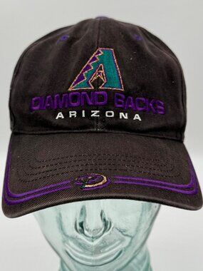 Arizona Diamondback Hat Cap Strapback OS Adjust Black Purple MLB Baseball READ
